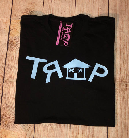 TRAP TEE (Black/Carolina blue)