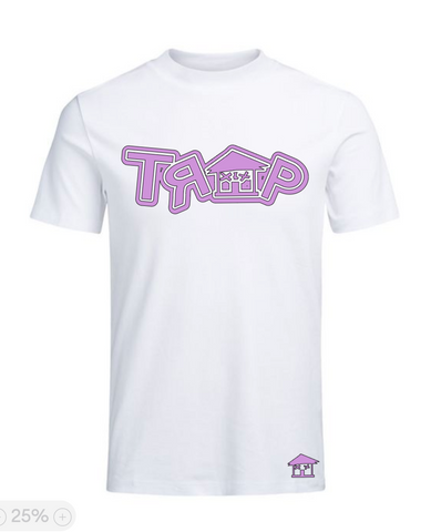 DOUBLE TRAP TEE ((WHITE/LIGHT PURPLE))