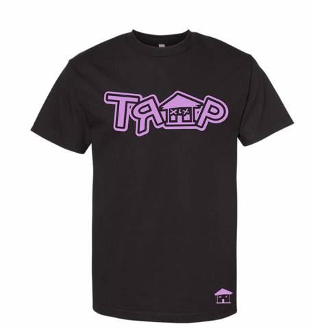 DOUBLE TRAP TEE ((BLACK/ LIGHT PURPLE))