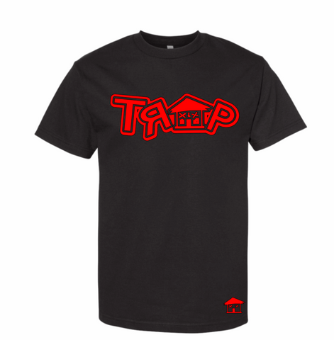 DOUBLE TRAP TEE ((BLACK/ RED))