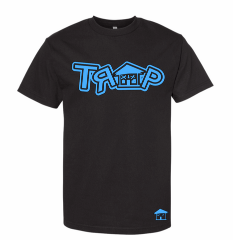 DOUBLE TRAP TEE ((BLACK/ UNC BLUE))