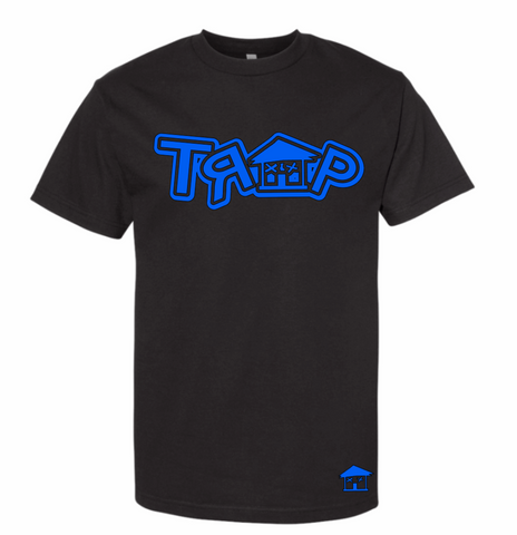 DOUBLE TRAP TEE ((BLACK/ ROYAL))