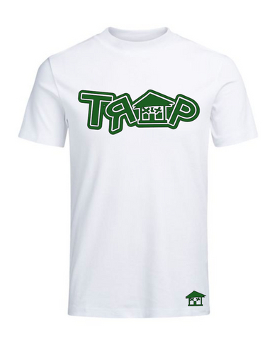 DOUBLE TRAP TEE ((WHITE/ DARK GREEN))