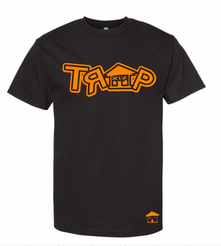 DOUBLE TRAP TEE ((BLACK/ ORANGE))