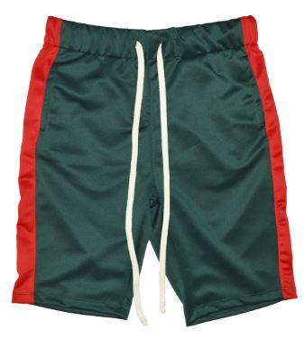 GREEN/ RED - UNISEX TRACK SHORTS